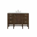James Martin Vanities Addison 48in Single Vanity, Mid-Century Acacia w/ 3 CM Arctic Fall Solid Surface Top E444-V48-MCA-3AF